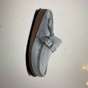 Birkenstock Buckley shearling suede leather light blue